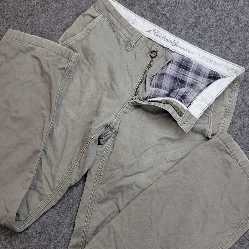 Eddie Bauer Pants Mens 32x34 Gray Legend Wash Classic Fit Chino Straight Leg